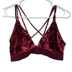 Victoria’s Secret PINK Burgundy Crushed Velvet Bralette